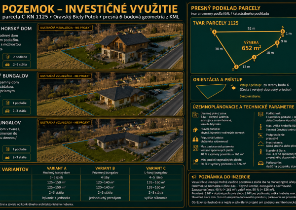 POZEMOK NA PREDAJ | 652 m² | ORAVSKÝ BIELY POTOK